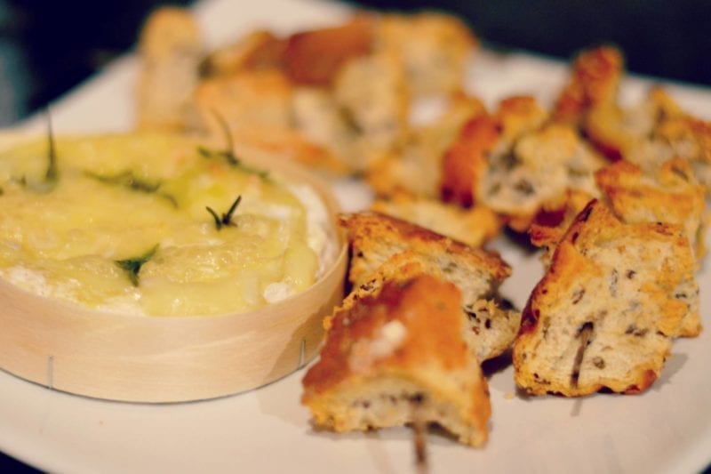baked camembert with crusty bread