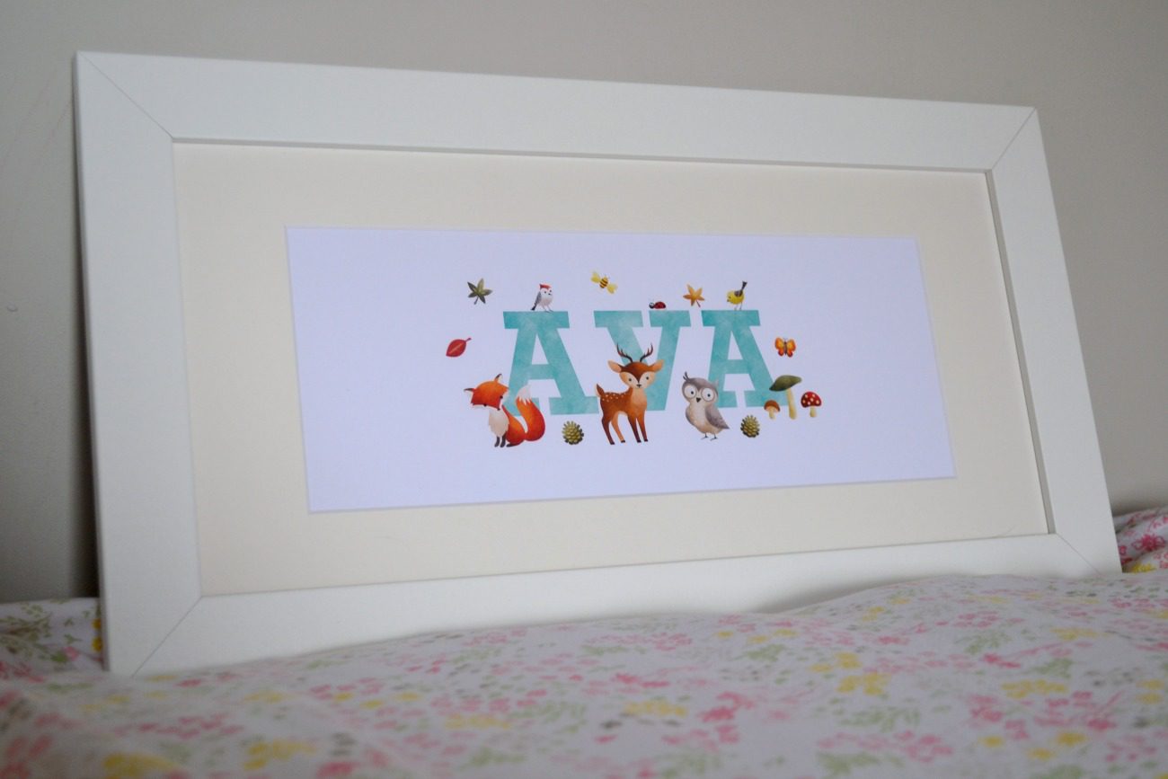 If you are looking for something to put on your child's bedroom or nursery wall, then have a look at these personalised prints from Frame My Name.