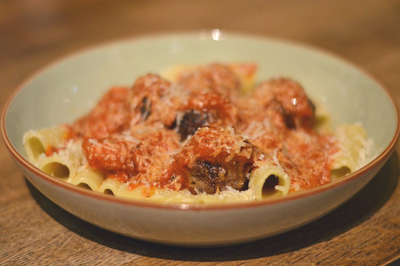 Recipe: Harissa Lamb Meatballs with a Veg-filled Pasta  Sauce